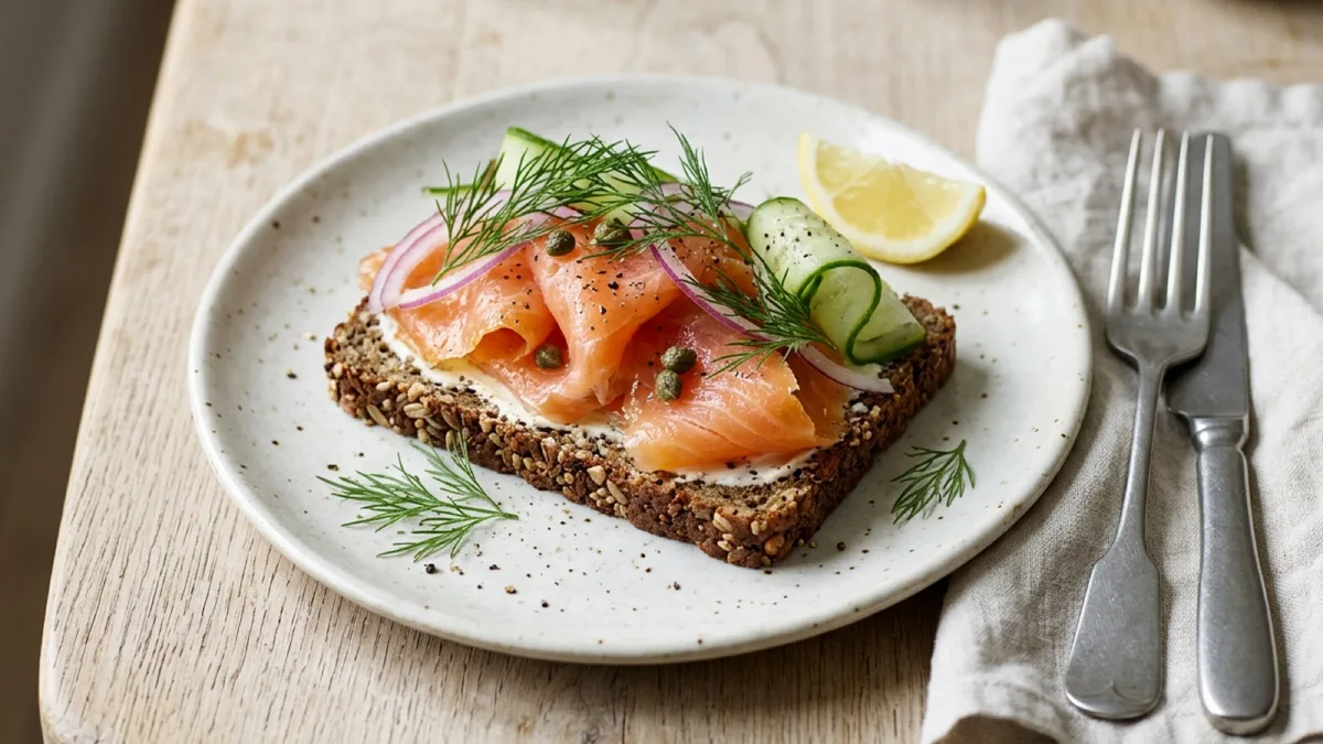 Open-Faced Salmon Sandwich