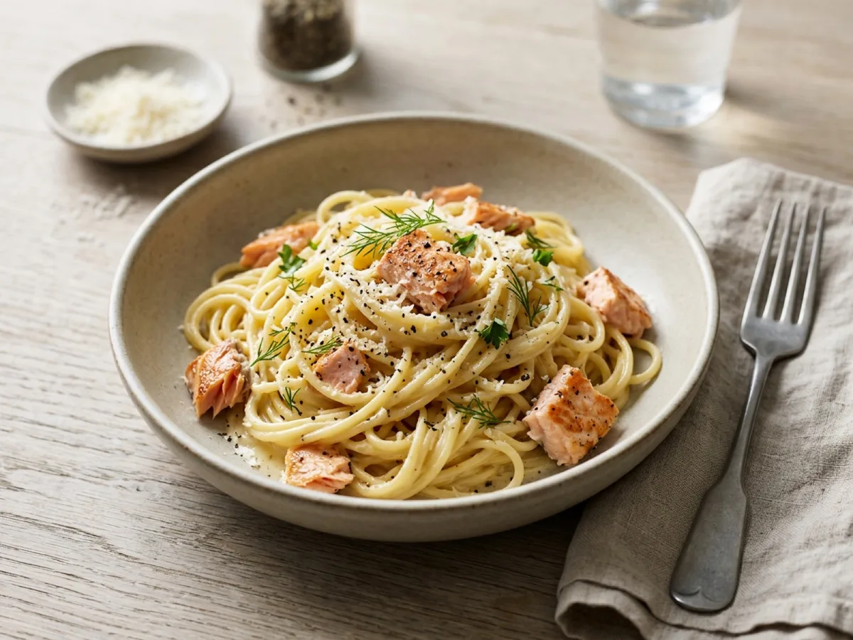 Salmon Carbonara — recipe photo
